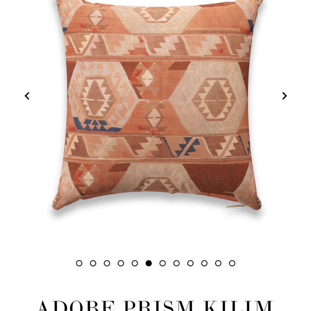 St. Frank Adobe Prism Kilim Pillow - Terracotta and Navy